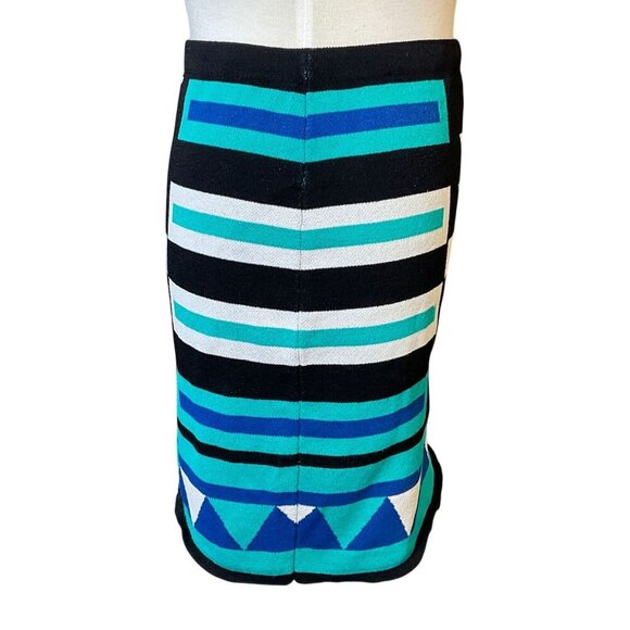 Rachel Roy Elastic Waist Colorful Aztec Knot Tribal Pattern Knit Mini Skirt XL - Picture 2 of 7